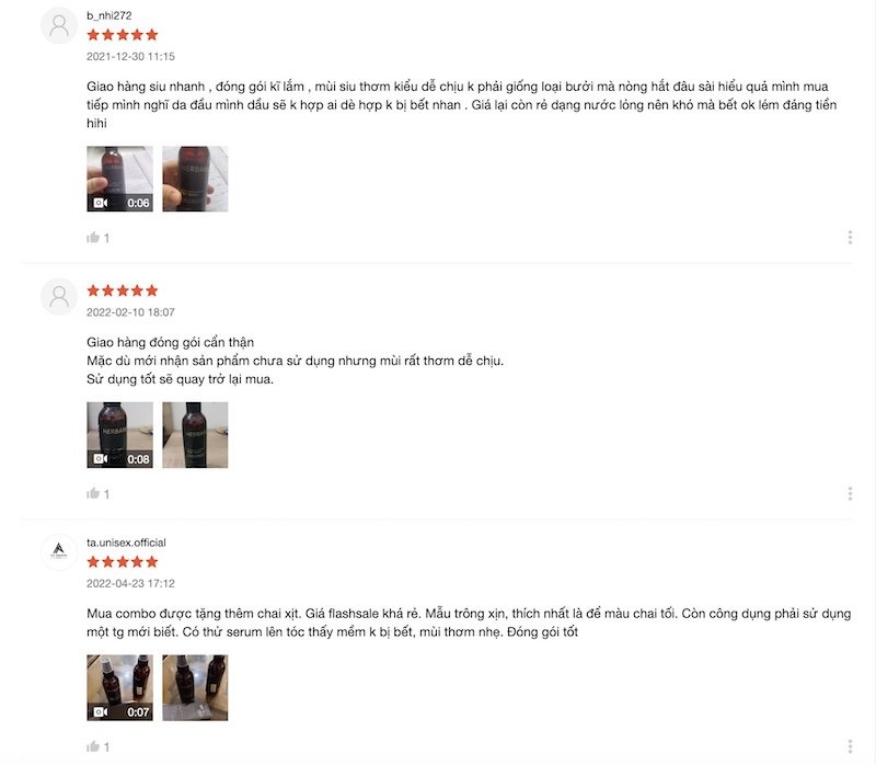 Đánh giá nước dưỡng tóc herbario trên Shopee danh gia nuoc duong toc herbario tren shopee